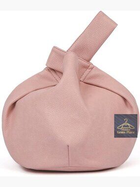 Small Tote Bag for Women Soft Leather Top Handle Wristlet Knot Pouch